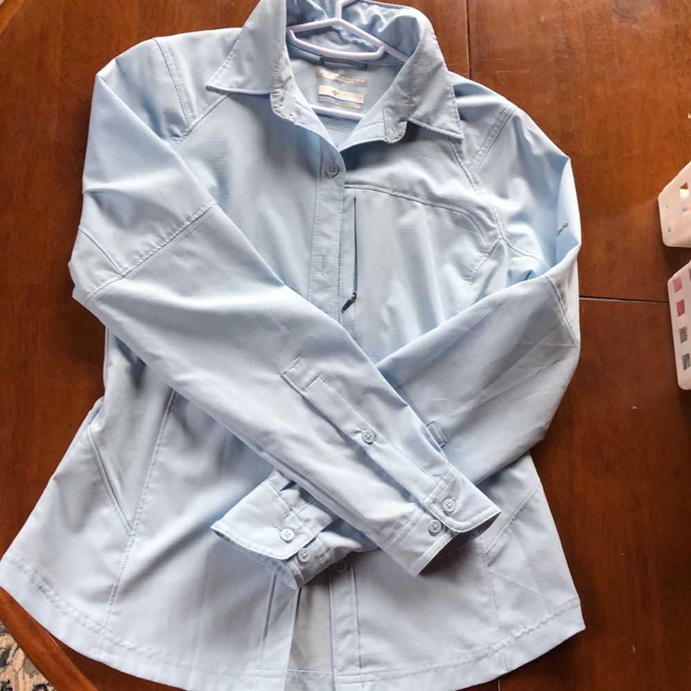 Light blue Columbia hiking shirt